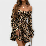 Rochie cu imprimeu de leopard încântător