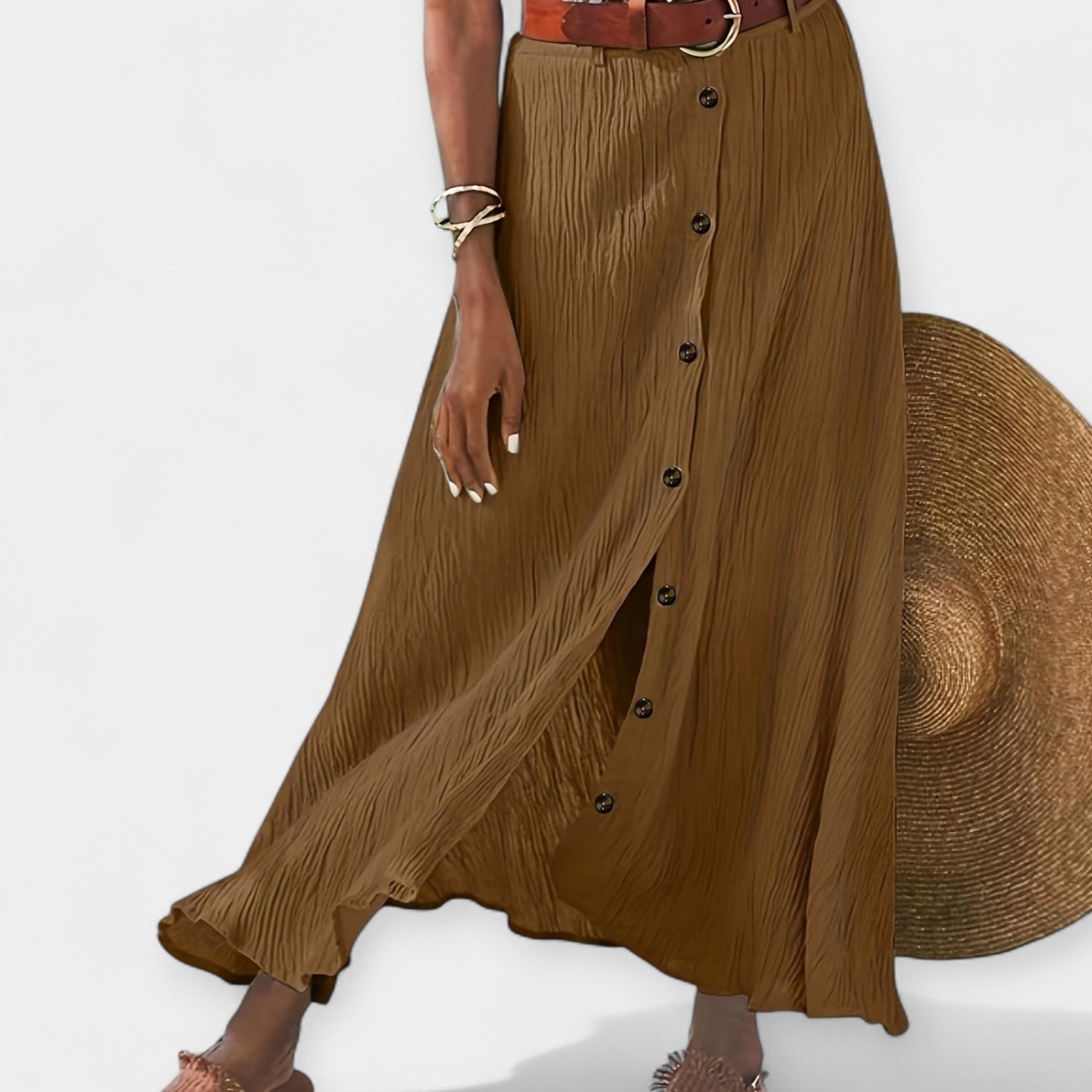 Fustă Lungă Semi Transparentă cu Deschidere