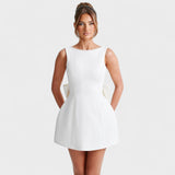 Carrie - Rochie mini cu panglică de perle