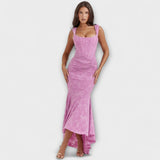 Rochie Lungă cu Corset Elegant și Rafinat