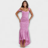 Rochie Lungă cu Corset Elegant și Rafinat