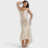 Rochie Lungă cu Corset Elegant și Rafinat