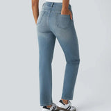 Pantaloni Elastici și Confortabili cu Talie Înaltă