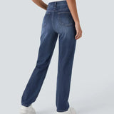 Pantaloni Elastici și Confortabili cu Talie Înaltă