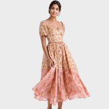 Rochie Valentina Floral Coral