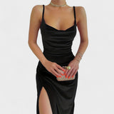 Gabriela - Rochie din catifea cu fante laterale