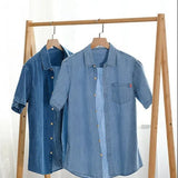 Cămașă din denim cu mânecă scurtă