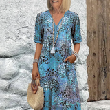 Lia | Rochie Midi Feminina din Material Ușor