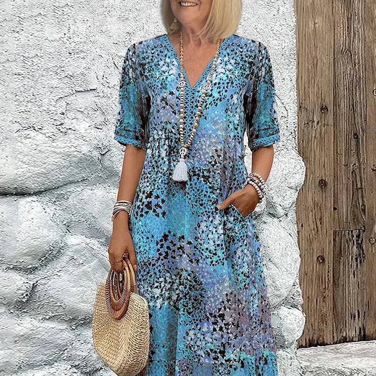 Lia | Rochie Midi Feminina din Material Ușor