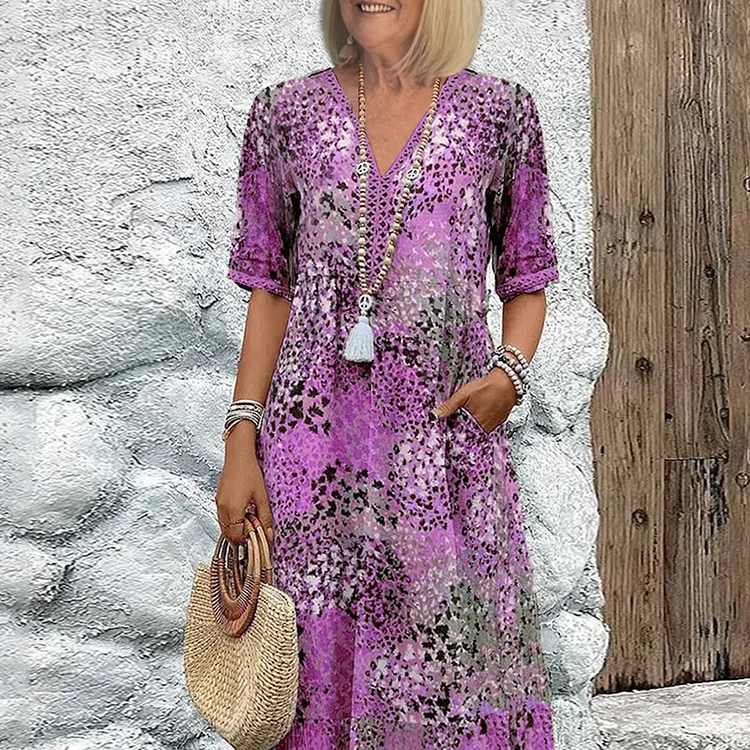 Lia | Rochie Midi Feminina din Material Ușor