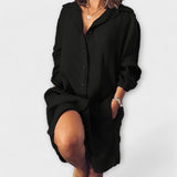 Raquel - Bluză casual din in