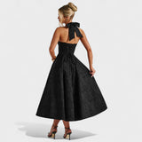 Effie - Rochie midi texturată cu decolteu în V