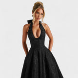 Effie - Rochie midi texturată cu decolteu în V