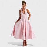 Effie - Rochie midi texturată cu decolteu în V