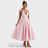 Effie - Rochie midi texturată cu decolteu în V