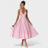 Effie - Rochie midi texturată cu decolteu în V