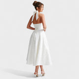 Effie - Rochie midi texturată cu decolteu în V