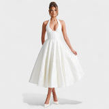 Effie - Rochie midi texturată cu decolteu în V