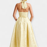 Rochie Midi cu Spate Decupat și Design de Corset