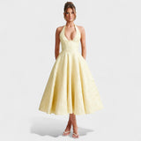 Effie - Rochie midi texturată cu decolteu în V