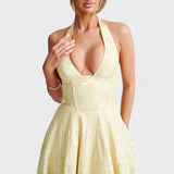 Effie - Rochie midi texturată cu decolteu în V