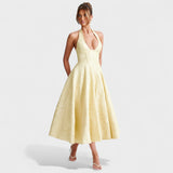 Effie - Rochie midi texturată cu decolteu în V