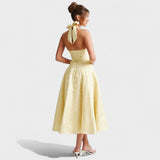 Effie - Rochie midi texturată cu decolteu în V