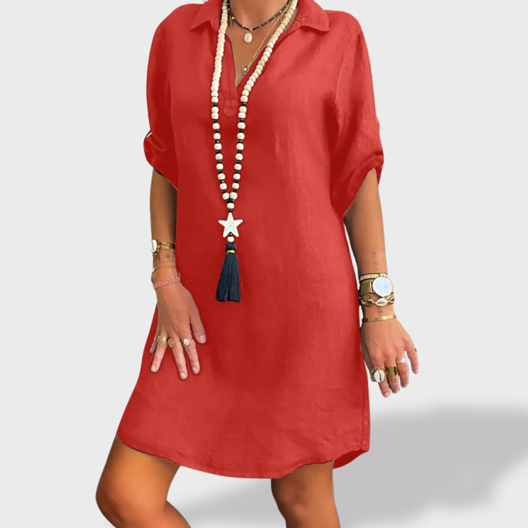 Vitória™ | Rochie Ușoară din In pentru Vară