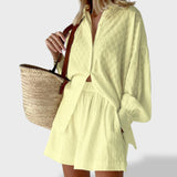 Maud | Set de cămașă și pantaloni scurți din in elegant