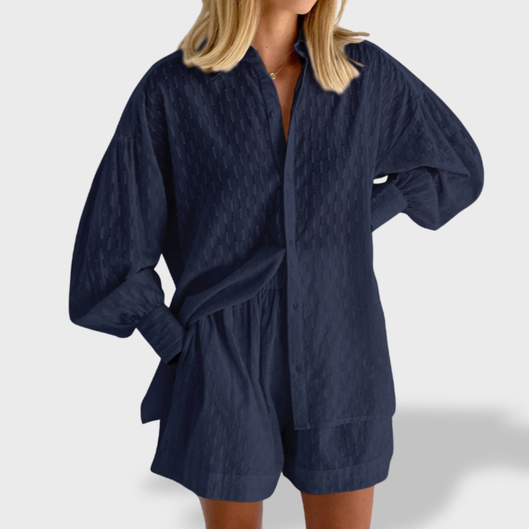 Maud | Set de cămașă și pantaloni scurți din in elegant