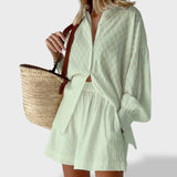 Maud | Set de cămașă și pantaloni scurți din in elegant