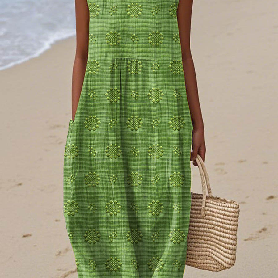 Franca | Rochie din bumbac fără mâneci cu buzunare