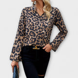 Kat |Bluză leopardo casual cu decolteu