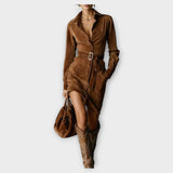 Rochie Mini din Suede Vintage cu Curea