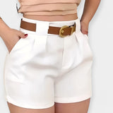 Pantaloni Plisați cu Talie Înaltă