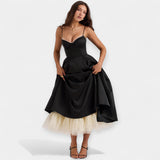Rochie Midi cu Detalii din Tulle Transparent
