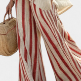 Vanessa| Set Elegant cu Dungi Roșii Texturat