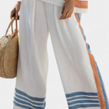 Bruna| Set Etnic Margarete Alb Albastru Portocaliu