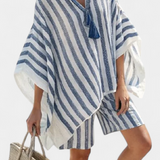 Salomé | Set Listrat Nancy Bluză Confortabilă Șorturi