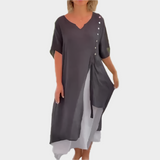 Rochie Maxi Clasică într-o Culoare Solidă