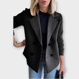 Blazer cu Mâneci Tricotate și Dublu Rând