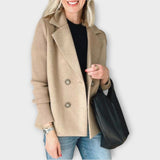 Blazer cu Mâneci Tricotate și Dublu Rând