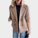 Blazer cu Mâneci Tricotate și Dublu Rând