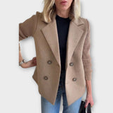 Blazer cu Mâneci Tricotate și Dublu Rând