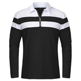 Camisă elegantă cu fermoar în dungi