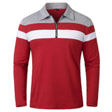 Camisă elegantă cu fermoar în dungi