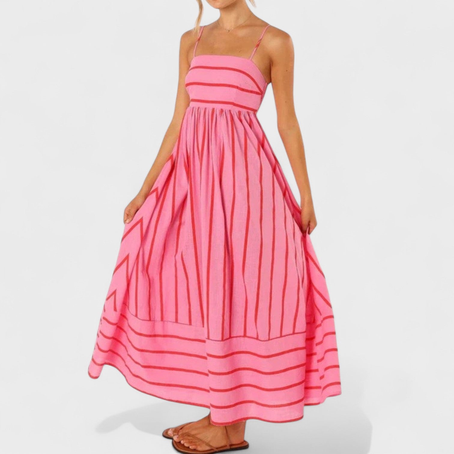 Isabel - Rochie lungă cu dungi