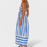 Isabel - Rochie lungă cu dungi