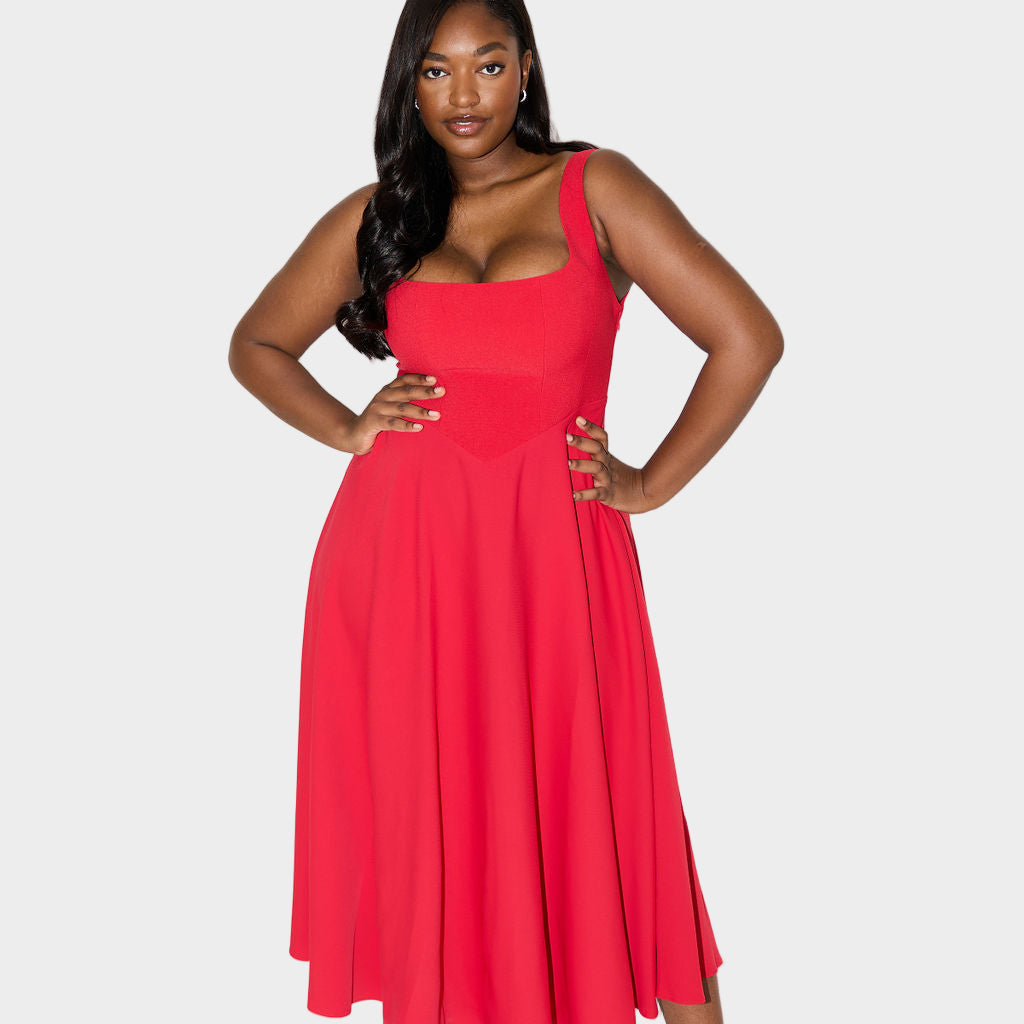 Rochie Midi Aerisită și Timeless cu Linie Elegantă și Mișcare Naturală