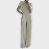 Pantaloni Femei cu Talie Înaltă și Plisare